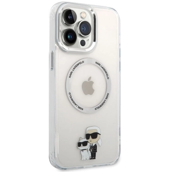 Etui Karl Lagerfeld Iconic Karl&Choupette Magsafe na iPhone 13 Pro Max - przezroczyste