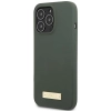 Etui Guess Silicone Logo Plate MagSafe na iPhone 13 Pro / iPhone 13 - zielone