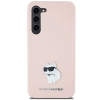 Etui Karl Lagerfeld Silicone Choupette Metal Pin na Samsung Galaxy S24+ - różowe