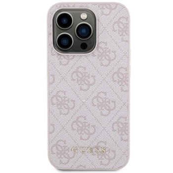 Etui Guess 4G Metal Gold Logo na iPhone 15 Pro - różowe