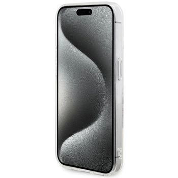 Etui Guess IML Flowers Wreatch MagSafe na iPhone 15 Pro - przezroczyste