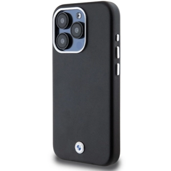 Etui BMW Signature Wrapped Metal MagSafe na iPhone 15 Pro - czarne