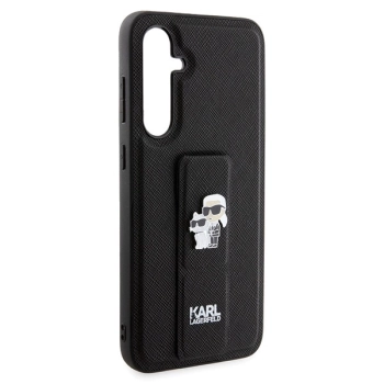 Etui Karl Lagerfeld Gripstand Saffiano Karl&Choupette Pins na Samsung Galaxy S23 FE - czarne