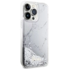 Etui Guess Liquid Glitter Marble na iPhone 14 Pro Max - białe