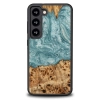 Etui z drewna i żywicy na Samsung Galaxy S23 Bewood Unique Uran - niebiesko-białe