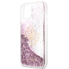 Etui Guess 4G Big Liquid Glitter na iPhone 13 mini - różowe