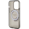 Etui Guess IML Flowers Wreath MagSafe na iPhone 15 Pro - czarne