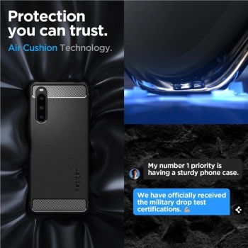 Etui Spigen Rugged Armor na Sony Xperia 1 V - czarny mat