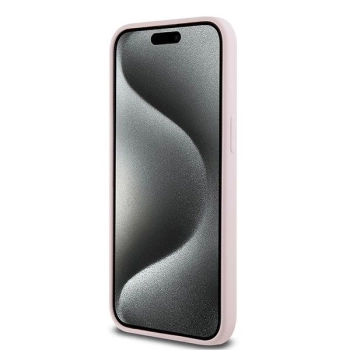 Etui Karl Lagerfeld Silicone Karl&Choupette Ring MagSafe na iPhone 15 Pro Max - różowe