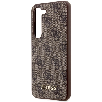 Etui Guess 4G Metal Gold Logo na Samsung Galaxy S23+ - brązowe