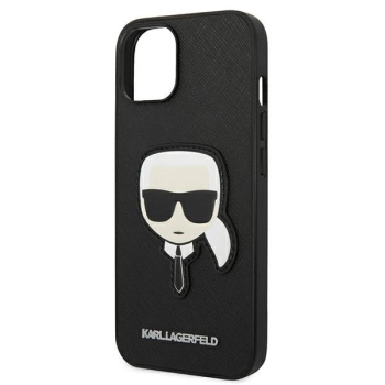 Etui Karl Lagerfeld Saffiano Karl's Head Patch na iPhone 14 Plus - czarne
