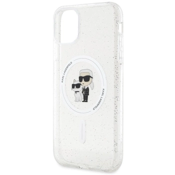 Etui Karl Lagerfeld Karl&Choupette Glitter MagSafe na iPhone 11 / Xr - przezroczyste