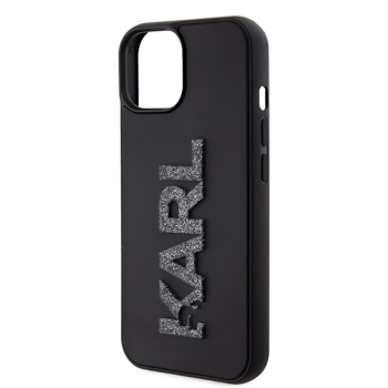 Etui Karl Lagerfeld 3D Rubber Glitter Logo na iPhone 15 - czarne