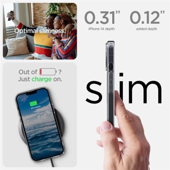Etui Spigen Ultra Hybrid Mag z MagSafe na iPhone 14 przezroczysto-szare