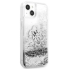 Etui Guess 4G Big Liquid Glitter na iPhone 13 mini - srebrne