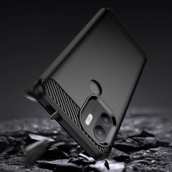 Carbon Case etui do Xiaomi Redmi A1+ elastyczny silikonowy karbonowy pokrowiec czarne