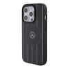 Etui Mercedes Stripes Pattern Leather MagSafe na iPhone 15 Pro Max - czarne