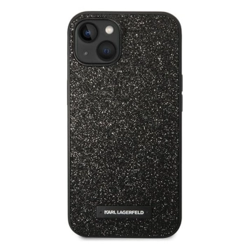 Etui Karl Lagerfeld Glitter Plaque Logo na iPhone 14 Plus - czarne