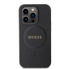Etui Guess Saffiano MagSafe do iPhone 15 Pro - czarne