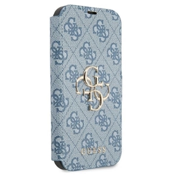 Etui Guess 4G Big Metal Logo na iPhone 13 mini - niebieskie