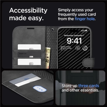 Etui Spigen Wallet S Pro na iPhone 15 Pro - czarne