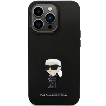 Etui Karl Lagerfeld Silicone Ikonik Metal Pin na iPhone 14 Pro - czarne