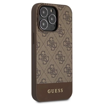Etui Guess 4G Stripe Collection na iPhone 13 Pro / iPhone 13 - brązowe