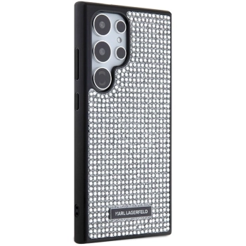 Etui Karl Lagerfeld Rhinestone Metal Logo na Samsung Galaxy S24 Ultra - srebrne