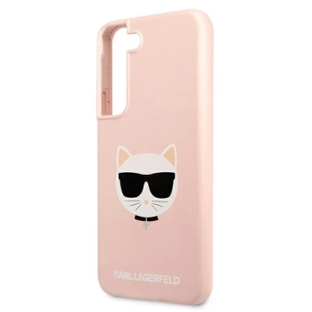 Etui Karl Lagerfeld Silicone Choupette Head na Samsung Galaxy S22+ - różowe