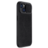 Skórzane etui z klapką Nillkin Qin Pro Leather do iPhone 15 z osłoną aparatu - czarne