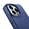 iCarer CE Premium Leather Folio Case skórzane etui iPhone 14 Pro Max z klapką magnetyczne MagSafe niebieski (WMI14220716-BU)