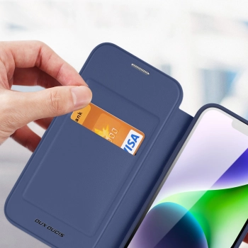 Etui magnetyczne z klapką Dux Ducis Skin X Pro z MagSafe do iPhone 15 - niebieski