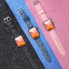 Kingxbar Crystal Fabric Band pasek bransoletka do Watch 6 / SE / 5 / 4 / 3 / 2 (40mm / 38mm) silikonowy pasek kryształowa opaska niebieski