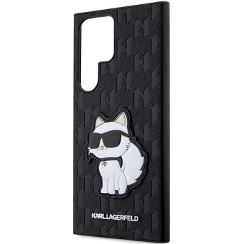 Etui Karl Lagerfeld Saffiano Monogram Choupette na Samsung Galaxy S23 Ultra - czarne