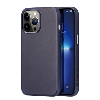 Dux Ducis Naples etui do iPhone 13 Pro Max skórzany pokrowiec (kompatybilny z MagSafe) niebieski