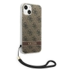 Etui Guess 4G Print Strap na iPhone 14 - brązowe