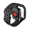 Kingxbar CYF136 2w1 pancerne etui Apple Watch SE, 6, 5, 4 (44 mm) ze stali nierdzewnej z paskiem czarne