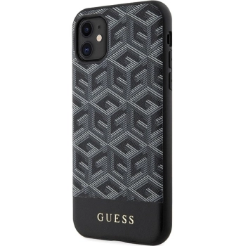 Etui Guess GCube Stripes MagSafe na iPhone 11 / Xr - czarne