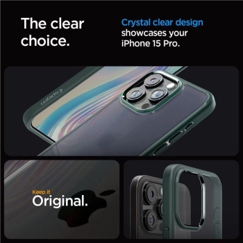 Etui Spigen Ultra Hybrid na iPhone 15 Pro - ciemnozielone