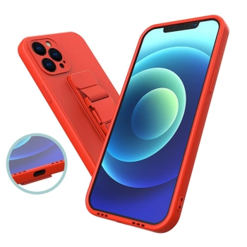 Rope case żelowe etui ze smyczą łańcuszkiem torebka smycz iPhone 13 mini ciemnozielony