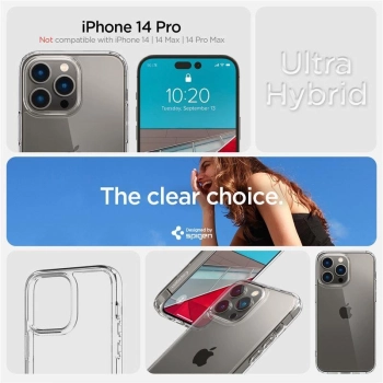 Etui Spigen Ultra Hybrid na iPhone 14 Pro - przezroczyste