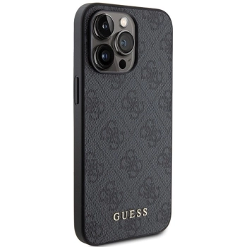 Etui Guess 4G Metal Gold Logo na iPhone 15 Pro Max - szare