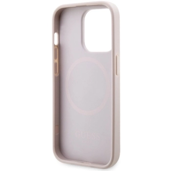 Etui Guess 4G Printed Stripes MagSafe na iPhone 14 Pro - różowe
