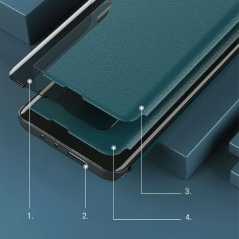 Eco Leather View Case elegancki futerał etui z klapką i funkcją podstawki Samsung Galaxy S21 FE czarny