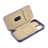 iCarer CE Premium Leather Folio Case skórzane etui iPhone 14 Plus z klapką magnetyczne MagSafe jasnofioletowy (WMI14220715-LP)