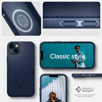 Etui Spigen Mag Armor na iPhone 14 - niebieskie