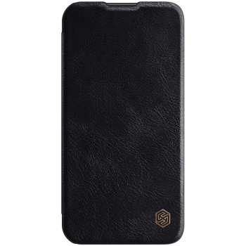 Nillkin Qin Leather Pro Case etui iPhone 14 osłona na aparat kabura pokrowiec obudowa z klapką czarny
