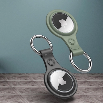 Dux Ducis zestaw 4x silikonowe etui brelok zawieszka case do lokalizatora Apple AirTag (4 kolory: czarny, zielony, różowy, niebieski)