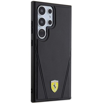 Etui Ferrari Hot Stamp V Lines MagSafe na Samsung Galaxy S24 Ultra - czarne
