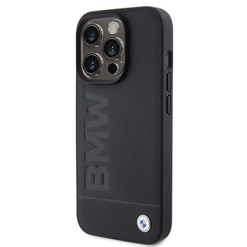 Etui BMW Leather Hot Stamp na iPhone 15 Pro Max - czarne